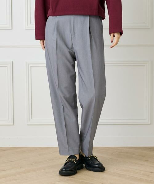 I.T.'S. international/イッツインターナショナル タックテーパードパンツ《TRストレッチ》 モクグレー4 09 I.T.'S. international/イッツインターナショナル タックテーパードパンツ《TRストレッチ》 モクグレー4 09