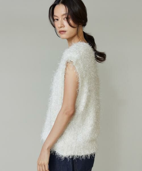 I.T.'S. international / イッツインターナショナル ベスト | フェザーヤーンVネックニットジレ | 詳細14