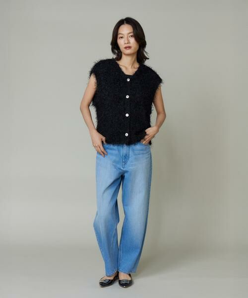 I.T.'S. international / イッツインターナショナル ベスト | フェザーヤーンVネックニットジレ | 詳細6