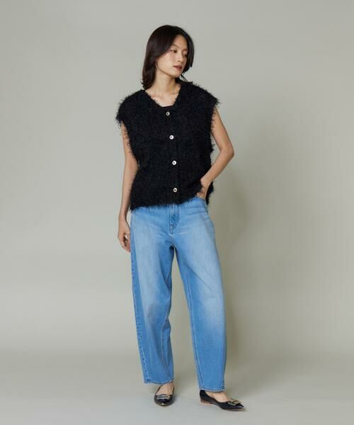 I.T.'S. international / イッツインターナショナル ベスト | フェザーヤーンVネックニットジレ | 詳細7