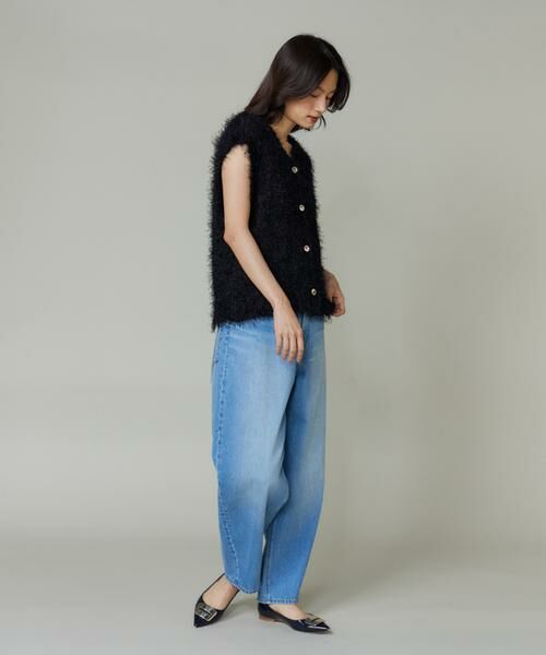 I.T.'S. international / イッツインターナショナル ベスト | フェザーヤーンVネックニットジレ | 詳細8