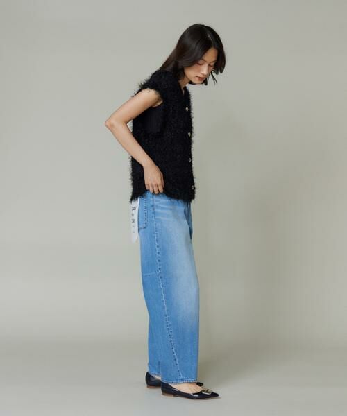 I.T.'S. international / イッツインターナショナル ベスト | フェザーヤーンVネックニットジレ | 詳細9