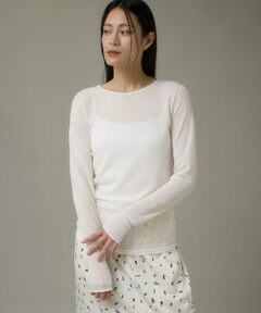 I.T.'S. international / イッツインターナショナル Tシャツ | シアーテレコクルーネックプルオーバー