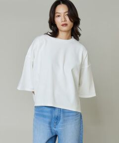 I.T.'S. international / イッツインターナショナル Tシャツ | ポンチ5分袖フレアー袖プルオーバー