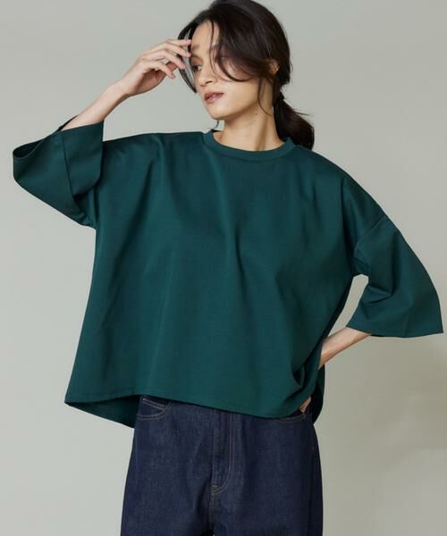 I.T.'S. international / イッツインターナショナル Tシャツ | ポンチ5分袖フレアー袖プルオーバー | 詳細1