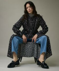 I.T.'S. international / イッツインターナショナル ミニ丈・ひざ丈ワンピース | ブラッシュドットプリントワンピース