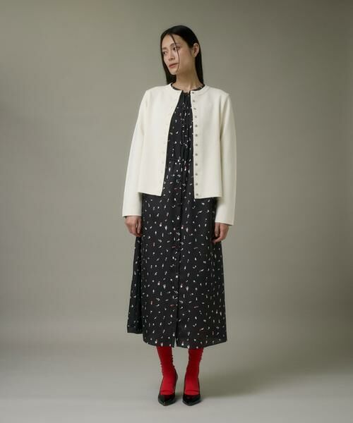 I.T.'S. international / イッツインターナショナル ミニ丈・ひざ丈ワンピース | ブラッシュドットプリントワンピース | 詳細10