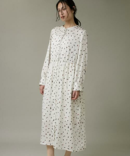 I.T.'S. international / イッツインターナショナル ミニ丈・ひざ丈ワンピース | ブラッシュドットプリントワンピース | 詳細12