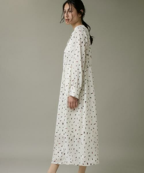 I.T.'S. international / イッツインターナショナル ミニ丈・ひざ丈ワンピース | ブラッシュドットプリントワンピース | 詳細13