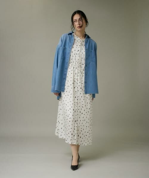 I.T.'S. international / イッツインターナショナル ミニ丈・ひざ丈ワンピース | ブラッシュドットプリントワンピース | 詳細5