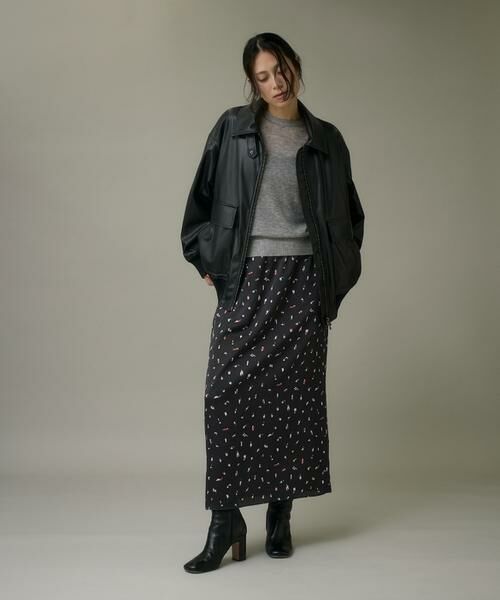 I.T.'S. international / イッツインターナショナル ロング・マキシ丈スカート | ブラッシュドットプリントスカート | 詳細5