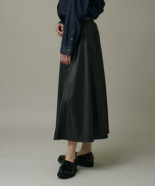 I.T.'S. international / イッツインターナショナル ロング・マキシ丈スカート | ソフトフェイクレザーフレアースカート | 詳細11
