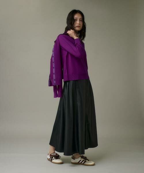 I.T.'S. international / イッツインターナショナル ロング・マキシ丈スカート | ソフトフェイクレザーフレアースカート | 詳細2
