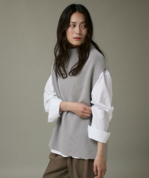 I.T.'S. international/イッツインターナショナル モックネックジレ グレー1 00 I.T.'S. international/イッツインターナショナル モックネックジレ グレー1 00