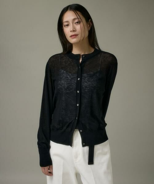 I.T.'S. international/イッツインターナショナル クルーネックニットカーディガン《Melty air wool》 ブラック 00 I.T.'S. international/イッツインターナショナル クルーネックニットカーディガン《Melty air wool》 ブラック 00