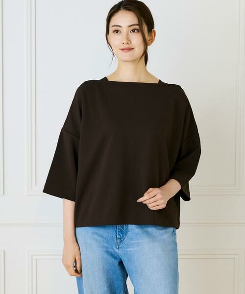 I.T.'S. international/イッツインターナショナル ジョーゼットジャージーボトルネックプルオーバー ブラウン 00 I.T.'S. international/イッツインターナショナル ジョーゼットジャージーボトルネックプルオーバー ブラウン 00