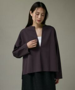 I.T.'S. international / イッツインターナショナル カットソー | コットンポンチキーネックオーバーカットソー