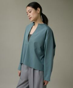 I.T.'S. international / イッツインターナショナル カットソー | コットンポンチキーネックオーバーカットソー