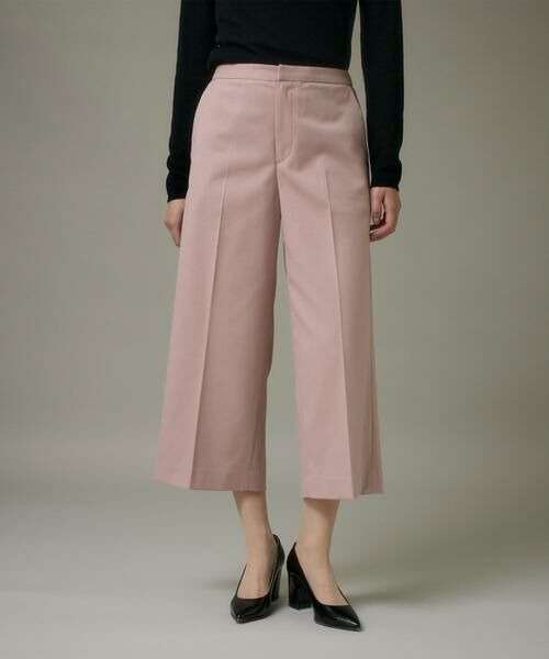 I.T.'S. international/イッツインターナショナル ワイドクロップトパンツ《TRサキソニー裏起毛》 グレイッシュピンク3 07 I.T.'S. international/イッツインターナショナル ワイドクロップトパンツ《TRサキソニー裏起毛》 グレイッシュピンク3 07