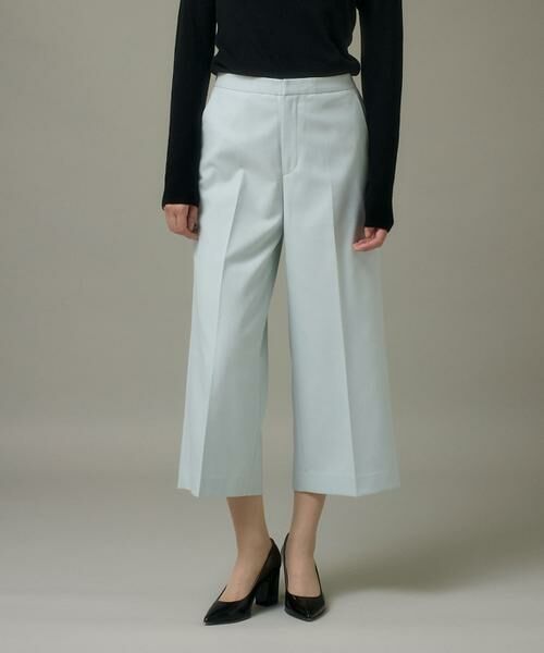 I.T.'S. international/イッツインターナショナル ワイドクロップトパンツ《TRサキソニー裏起毛》 ペールグリーン4 07 I.T.'S. international/イッツインターナショナル ワイドクロップトパンツ《TRサキソニー裏起毛》 ペールグリーン4 07