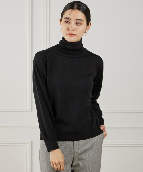 I.T.'S. international/イッツインターナショナル ウォッシャブルウールベーシックタートルネックニット《HARMONY》 ブラック 09 I.T.'S. international/イッツインターナショナル ウォッシャブルウールベーシックタートルネックニット《HARMONY》 ブラック 09