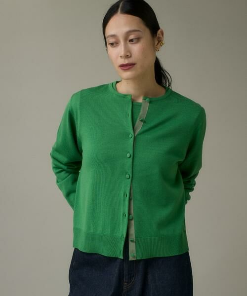 I.T.'S. international/イッツインターナショナル クルーネックカーディガン《HARMONY》 グリーン 07 I.T.'S. international/イッツインターナショナル クルーネックカーディガン《HARMONY》 グリーン 07