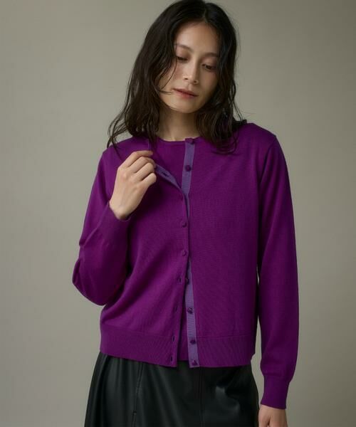 I.T.'S. international/イッツインターナショナル クルーネックカーディガン《HARMONY》 パープル2 11 I.T.'S. international/イッツインターナショナル クルーネックカーディガン《HARMONY》 パープル2 11