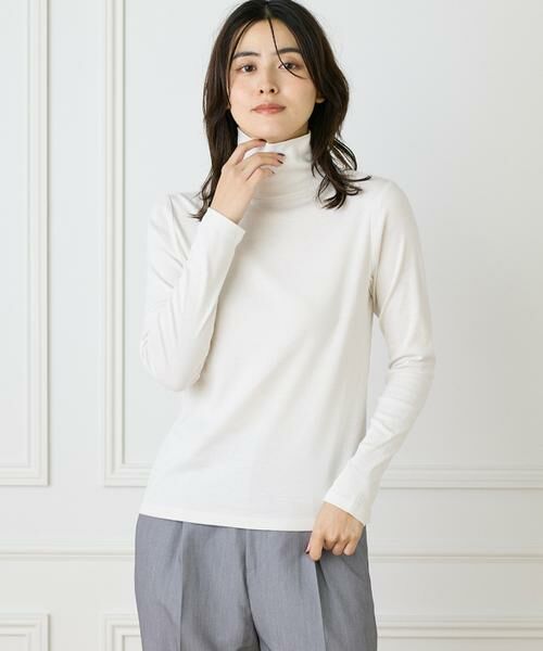 I.T.'S. international / イッツインターナショナル カットソー | 長袖ハイネックプルオーバー《スビン綿MIXフライス》 | 詳細1