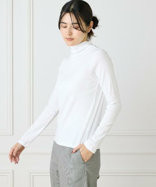 I.T.'S. international/イッツインターナショナル 長袖ハイネックプルオーバー《スビン綿MIXフライス》 ホワイト 13 I.T.'S. international/イッツインターナショナル 長袖ハイネックプルオーバー《スビン綿MIXフライス》 ホワイト 13
