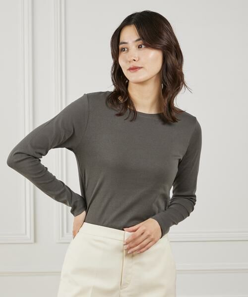 I.T.'S. international/イッツインターナショナル 長袖クルーネックプルオーバー《スビン綿MIXフライス》 チャコールグレー3 11 I.T.'S. international/イッツインターナショナル 長袖クルーネックプルオーバー《スビン綿MIXフライス》 チャコールグレー3 11