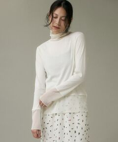 I.T.'S. international / イッツインターナショナル カットソー | チュールドッキングハイネックカットソー