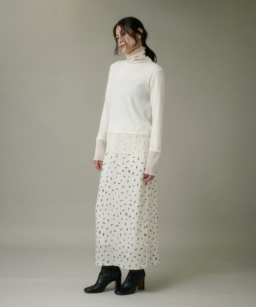 I.T.'S. international / イッツインターナショナル カットソー | チュールドッキングハイネックカットソー | 詳細2