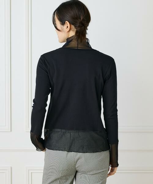 I.T.'S. international / イッツインターナショナル カットソー | チュールドッキングハイネックカットソー | 詳細14