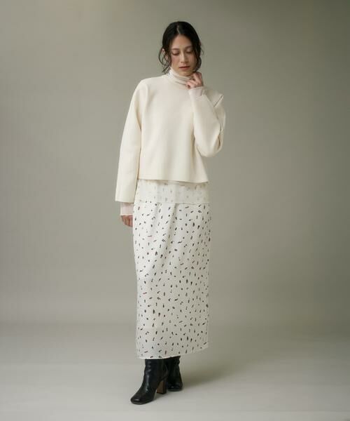 I.T.'S. international / イッツインターナショナル カットソー | チュールドッキングハイネックカットソー | 詳細5