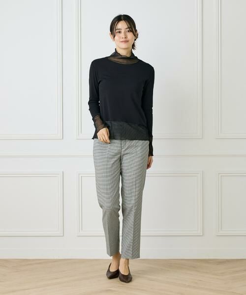 I.T.'S. international / イッツインターナショナル カットソー | チュールドッキングハイネックカットソー | 詳細9