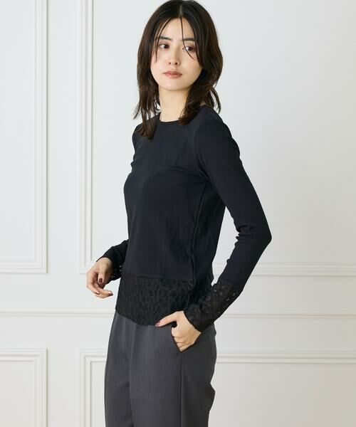 I.T.'S. international / イッツインターナショナル Tシャツ | レースドッキングクルーネックカットソー | 詳細10