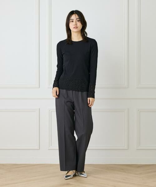 I.T.'S. international / イッツインターナショナル Tシャツ | レースドッキングクルーネックカットソー | 詳細2