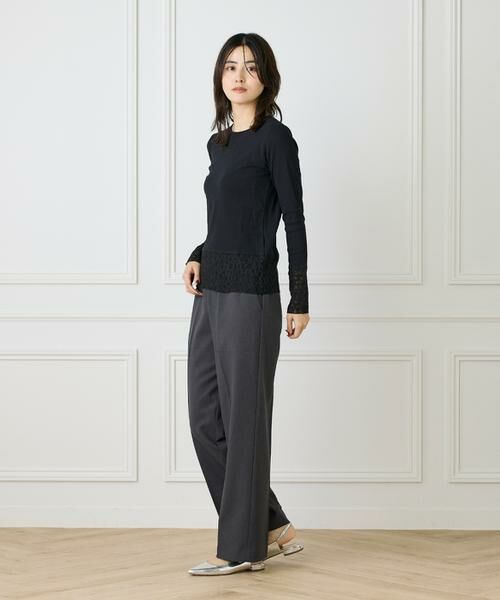 I.T.'S. international / イッツインターナショナル Tシャツ | レースドッキングクルーネックカットソー | 詳細3