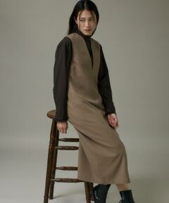 I.T.'S. international / イッツインターナショナル ロング・マキシ丈ワンピース | カーブカラーワンピース《ウーリッシュフラノライト》