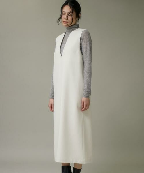 I.T.'S. international / イッツインターナショナル ロング・マキシ丈ワンピース | カーブカラーワンピース《ウーリッシュフラノライト》 | 詳細1