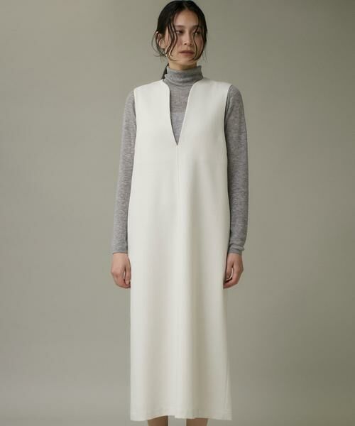 I.T.'S. international / イッツインターナショナル ロング・マキシ丈ワンピース | カーブカラーワンピース《ウーリッシュフラノライト》 | 詳細11