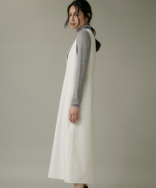 I.T.'S. international / イッツインターナショナル ロング・マキシ丈ワンピース | カーブカラーワンピース《ウーリッシュフラノライト》 | 詳細12