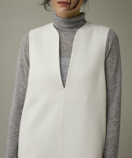 I.T.'S. international / イッツインターナショナル ロング・マキシ丈ワンピース | カーブカラーワンピース《ウーリッシュフラノライト》 | 詳細14