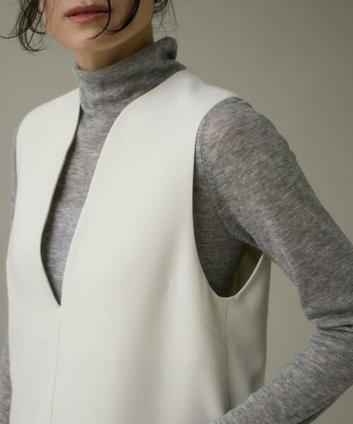 I.T.'S. international / イッツインターナショナル ロング・マキシ丈ワンピース | カーブカラーワンピース《ウーリッシュフラノライト》 | 詳細15