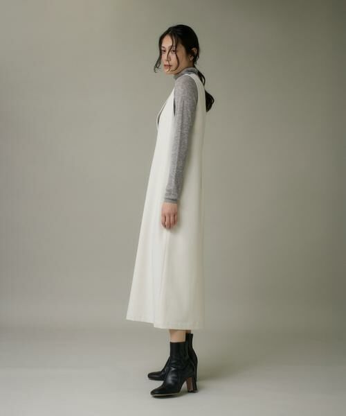 I.T.'S. international / イッツインターナショナル ロング・マキシ丈ワンピース | カーブカラーワンピース《ウーリッシュフラノライト》 | 詳細3