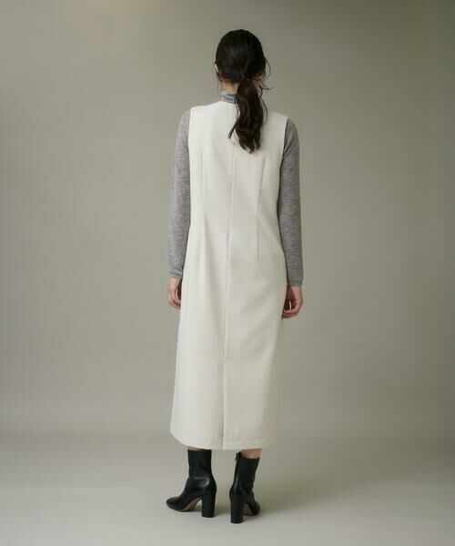 I.T.'S. international / イッツインターナショナル ロング・マキシ丈ワンピース | カーブカラーワンピース《ウーリッシュフラノライト》 | 詳細4