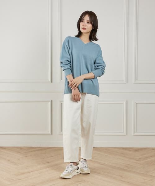 I.T.'S. international / イッツインターナショナル ニット・セーター | Vネックニットプルオーバー《Melty air organic cotton》 | 詳細7