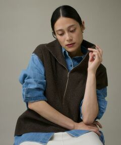 I.T.'S. international / イッツインターナショナル ベスト | ハーフジップニットジレ