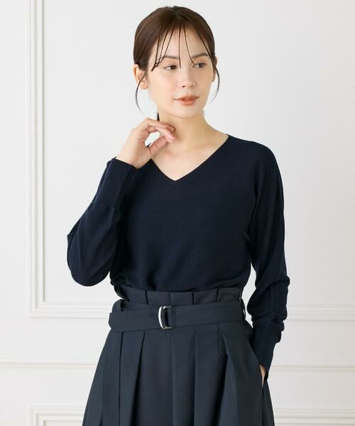 I.T.'S. international / イッツインターナショナル ニット・セーター | AラインVネックプルオーバー《Cuoo》 | 詳細1