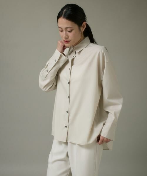 I.T.'S. international/イッツインターナショナル ウールドロップシャツ《アリエスウール Super120S'》 ベージュ2 00 I.T.'S. international/イッツインターナショナル ウールドロップシャツ《アリエスウール Super120S'》 ベージュ2 00